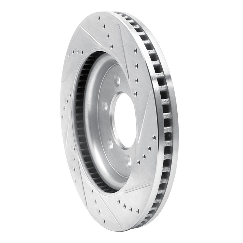 Ford F-150 Brake Rotor (1) - Front Left - R1 Concepts - Drilled & Slotted - Silver - `21-`25